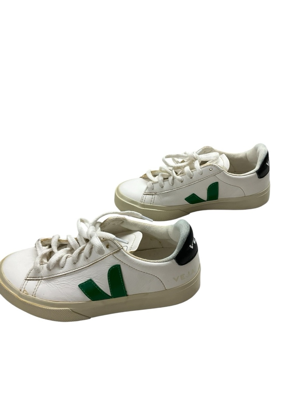 Veja Campo Sneakers Youth Kids 4 EU 35 White Green Leather Shoes